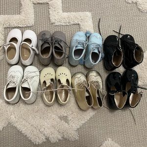 8 pairs of little girls dress shoes, Size 24